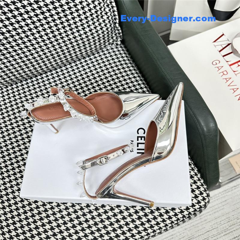 amina muaddi high heel sandals