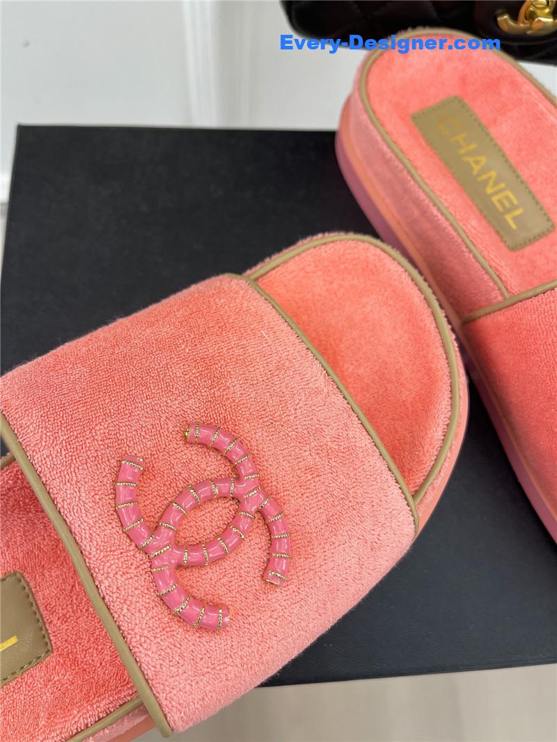 CC rhombus CC logo platform slippers