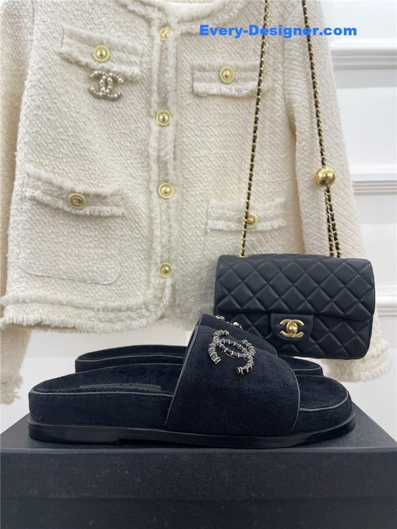 CC rhombus CC logo platform slippers