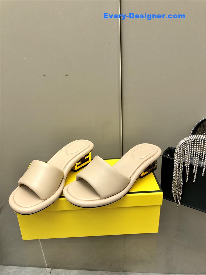 F**di ff chunky heel slippers