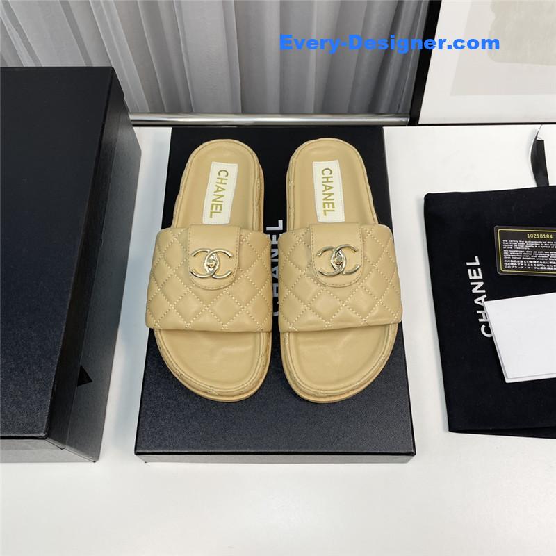 CC rhombus CC logo platform slippers