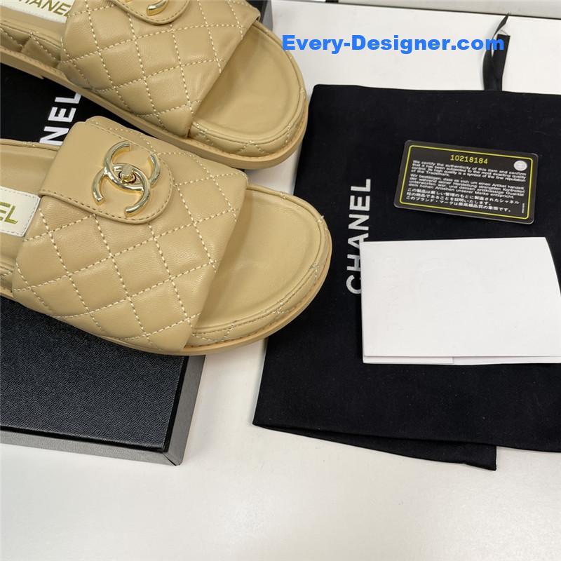 CC rhombus CC logo platform slippers