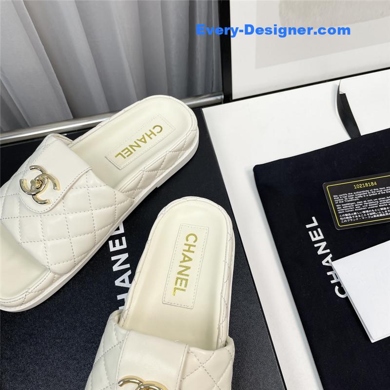 CC rhombus CC logo platform slippers