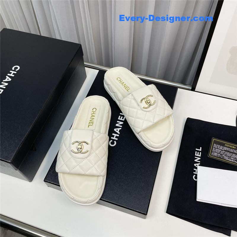 CC rhombus CC logo platform slippers