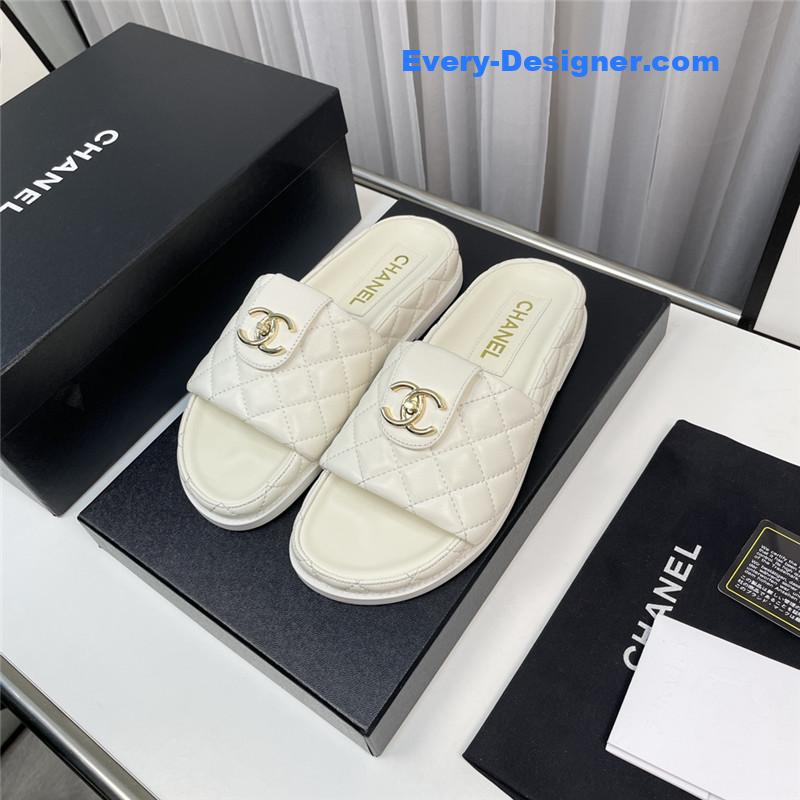 CC rhombus CC logo platform slippers