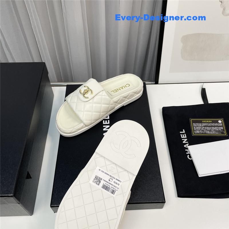 CC rhombus CC logo platform slippers