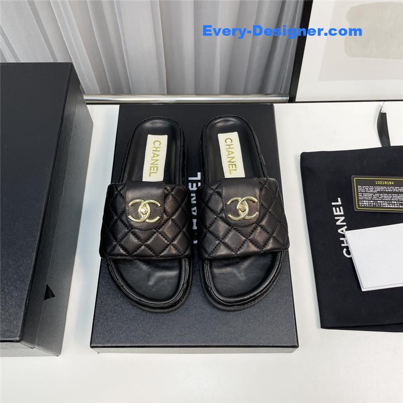 CC rhombus CC logo platform slippers