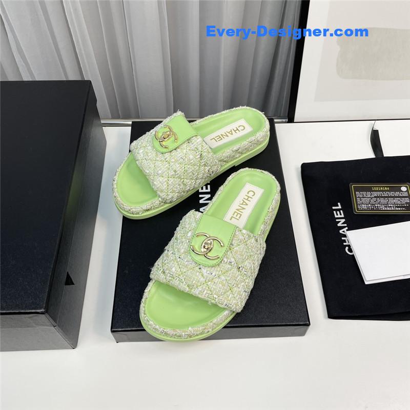 CC rhombus CC logo platform slippers