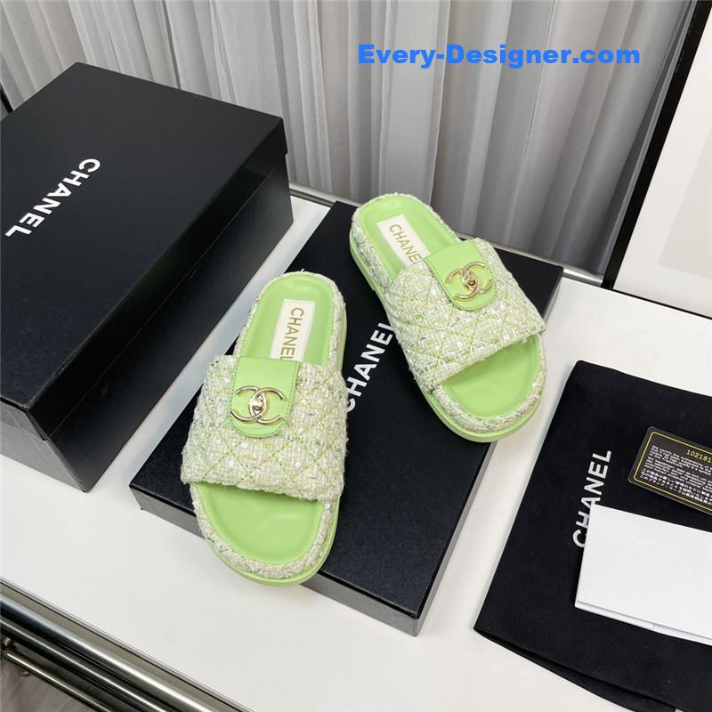 CC rhombus CC logo platform slippers