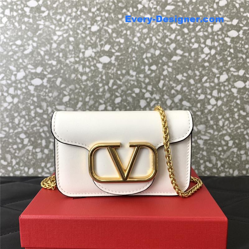 Va1e*ntin0 v logo leather bag