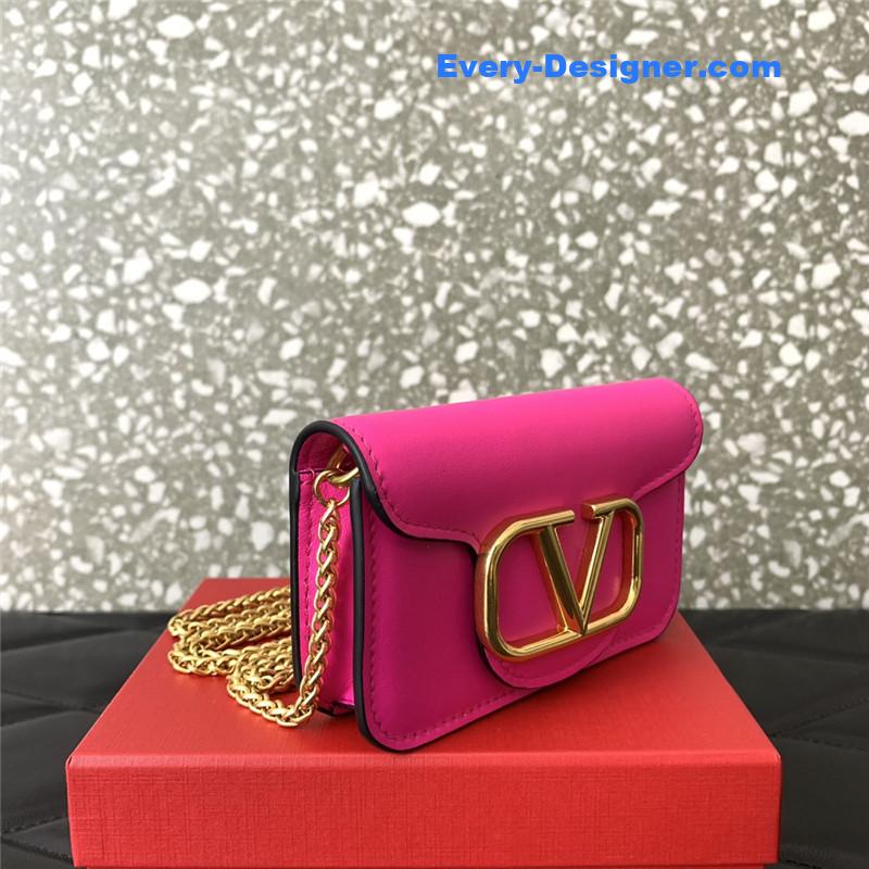 Va1e*ntin0 v logo leather bag