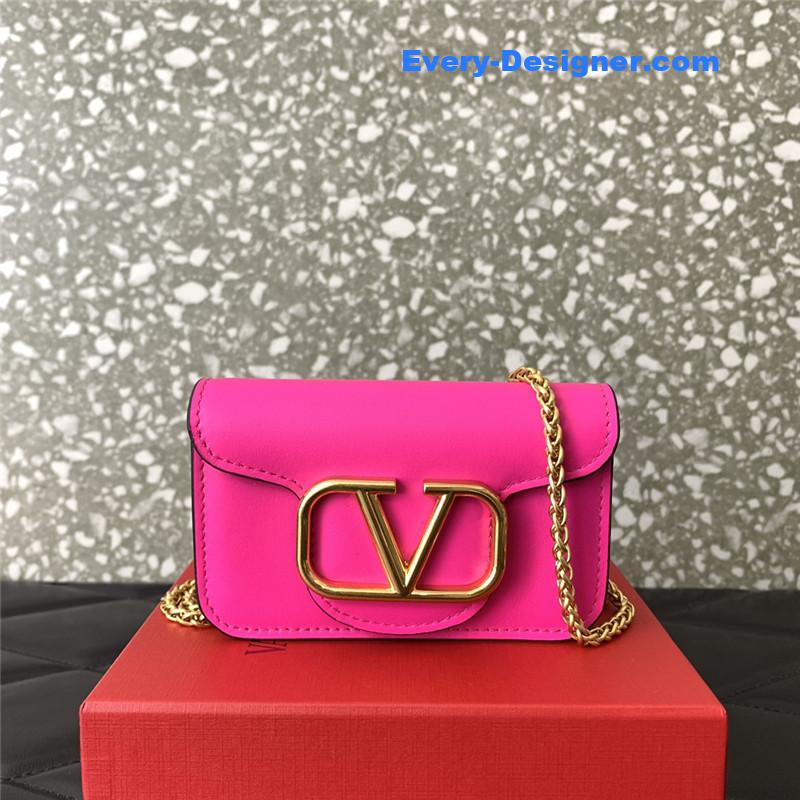 Va1e*ntin0 v logo leather bag