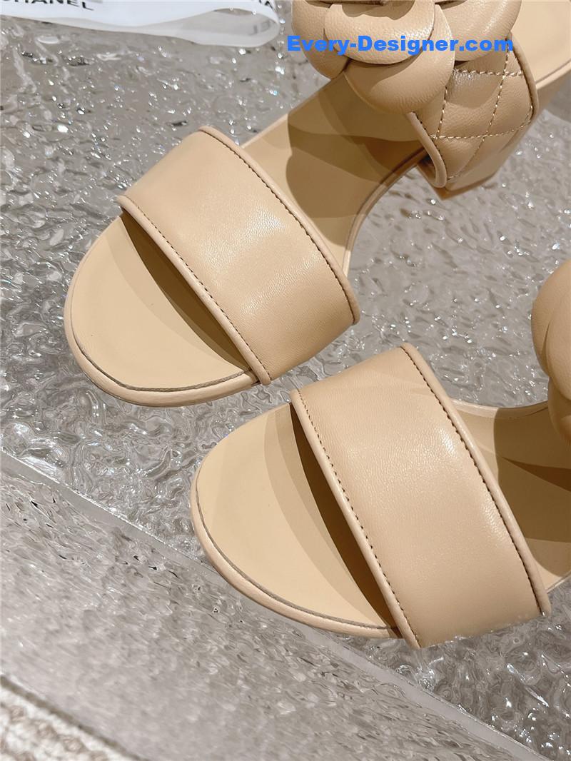 CC chunky heel camellia sandals
