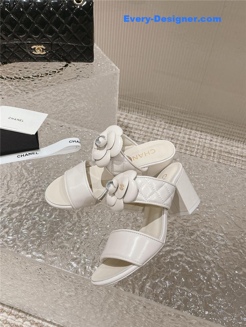 CC chunky heel camellia sandals