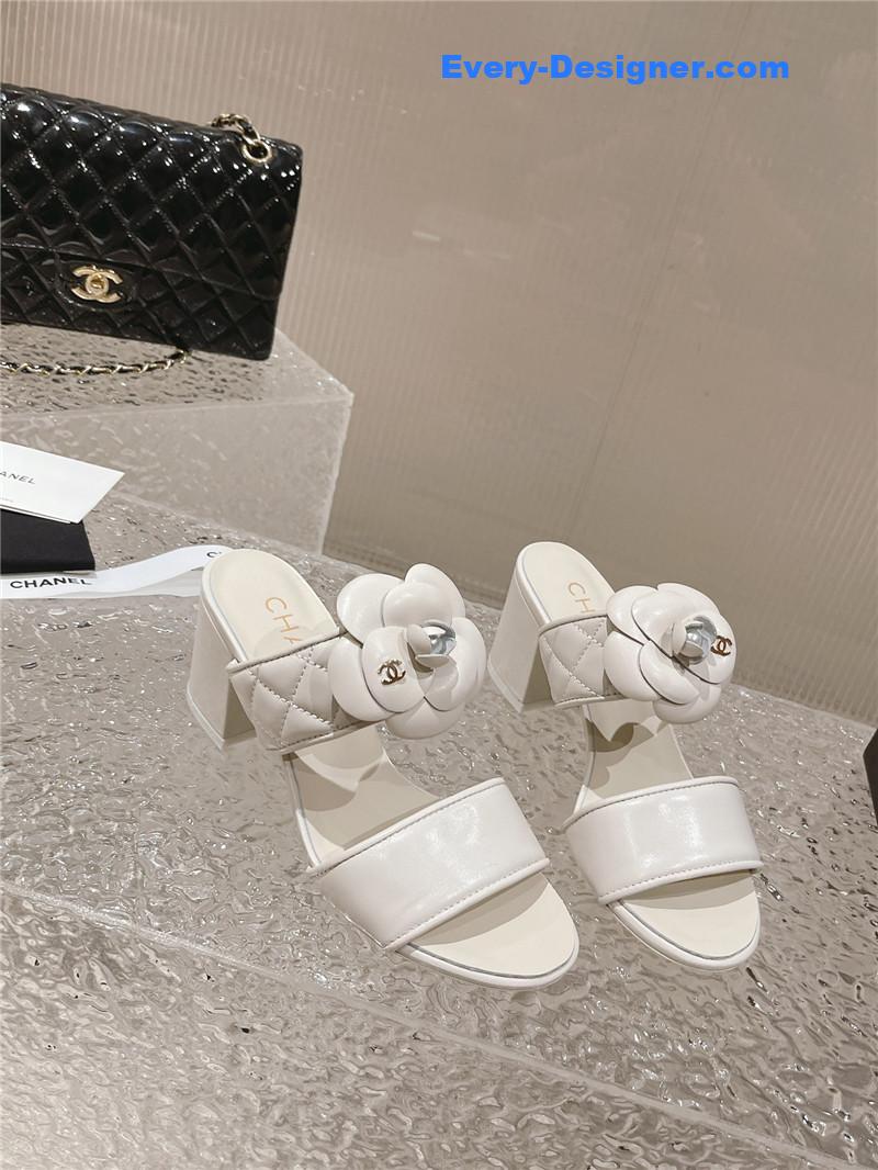 CC chunky heel camellia sandals