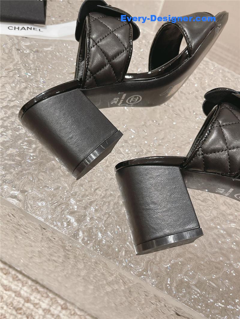 CC chunky heel camellia sandals