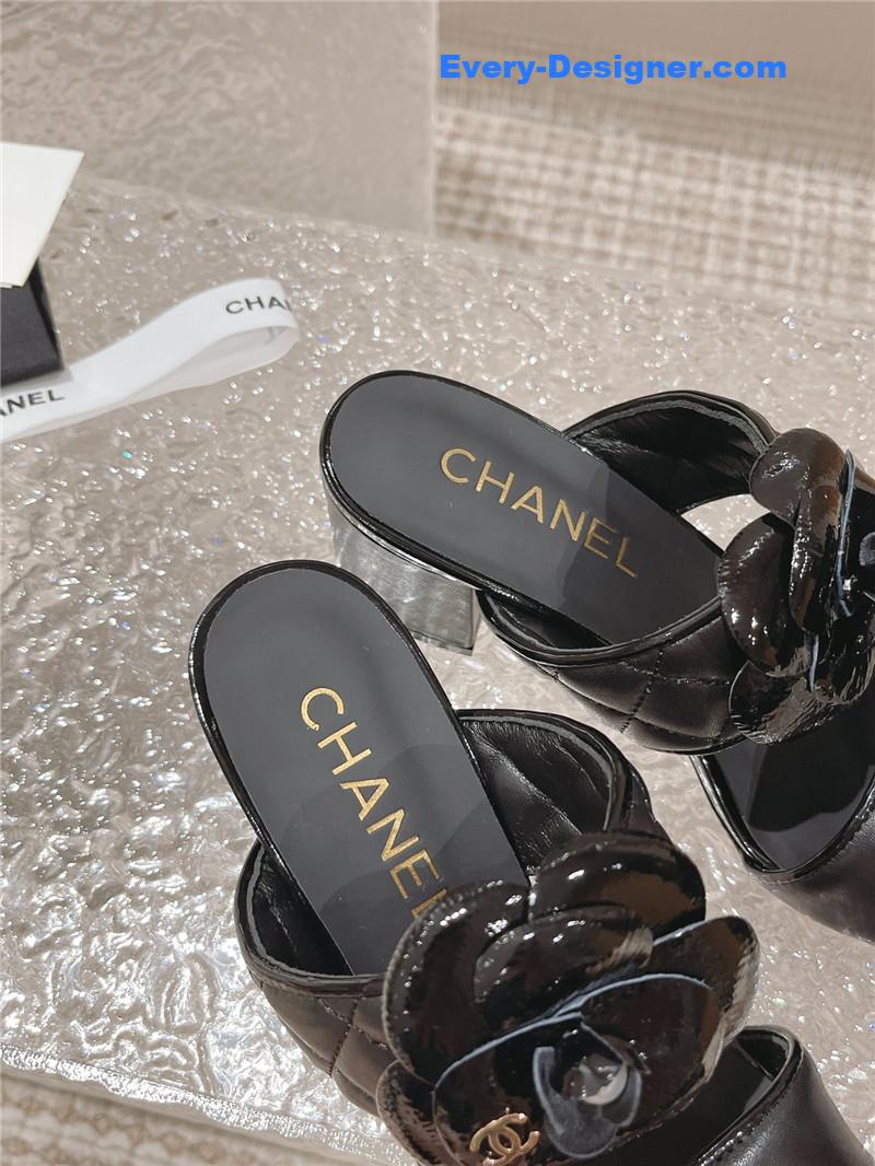 CC chunky heel camellia sandals