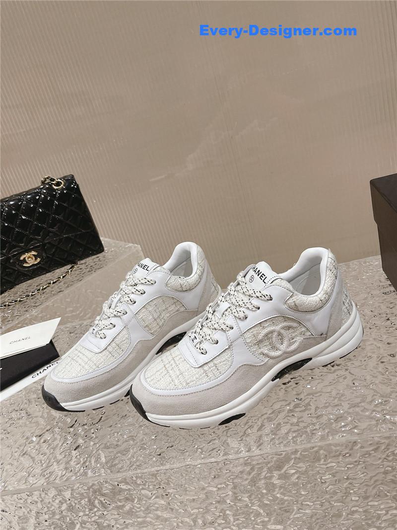 Ch**el white low top trainer