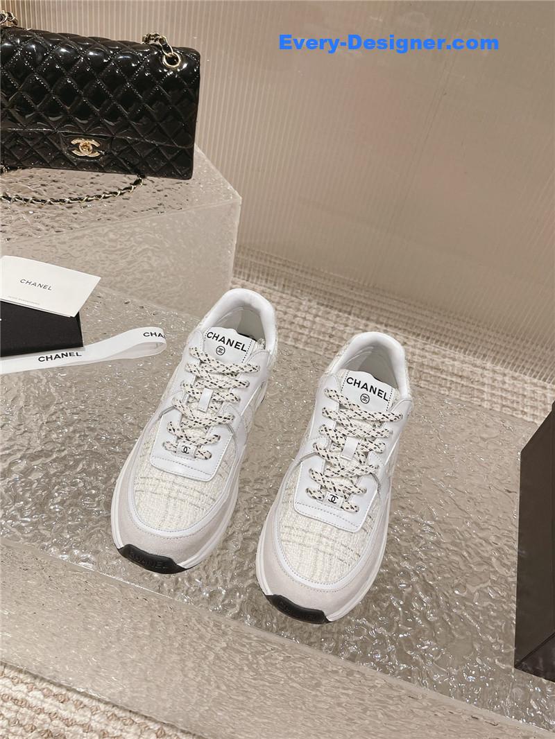 Ch**el white low top trainer