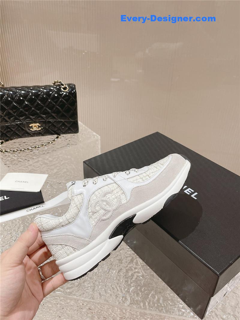 Ch**el white low top trainer