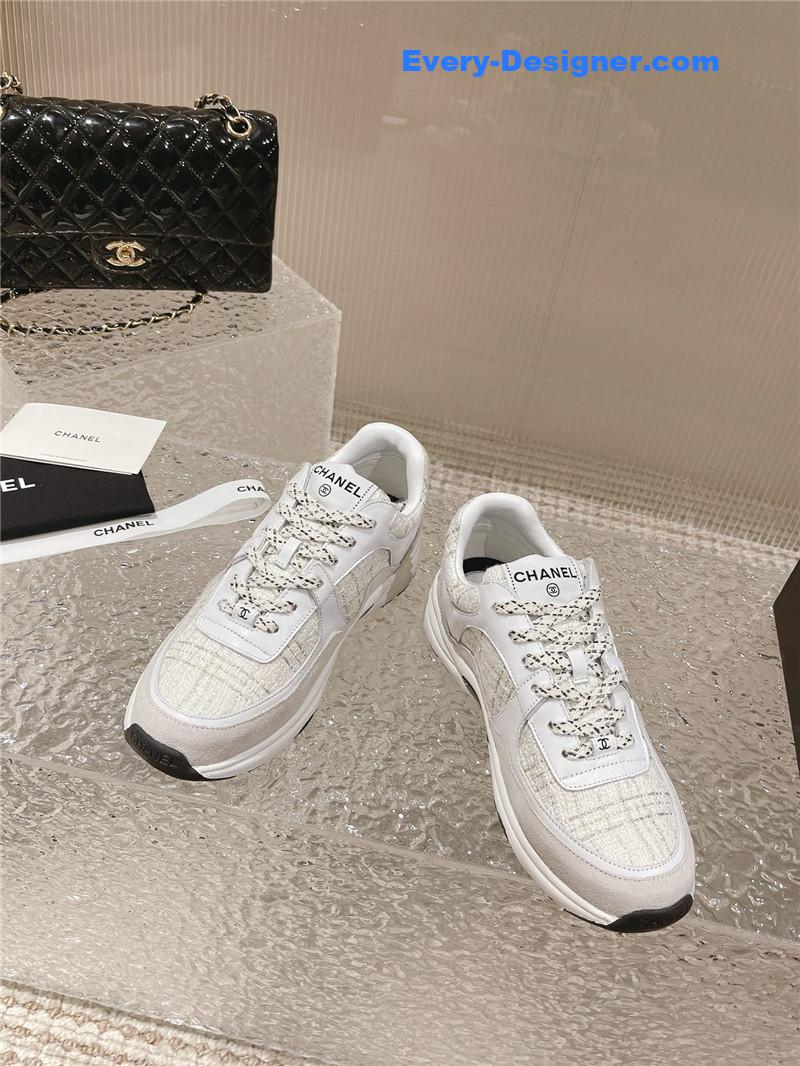 Ch**el white low top trainer