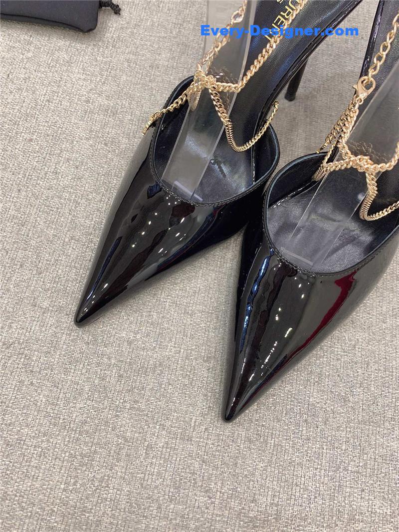 Y51 new chain pointed high-heeled sandals