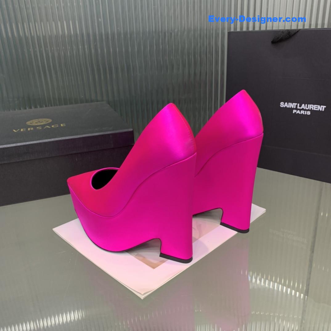 Versace wedge high heel shoes