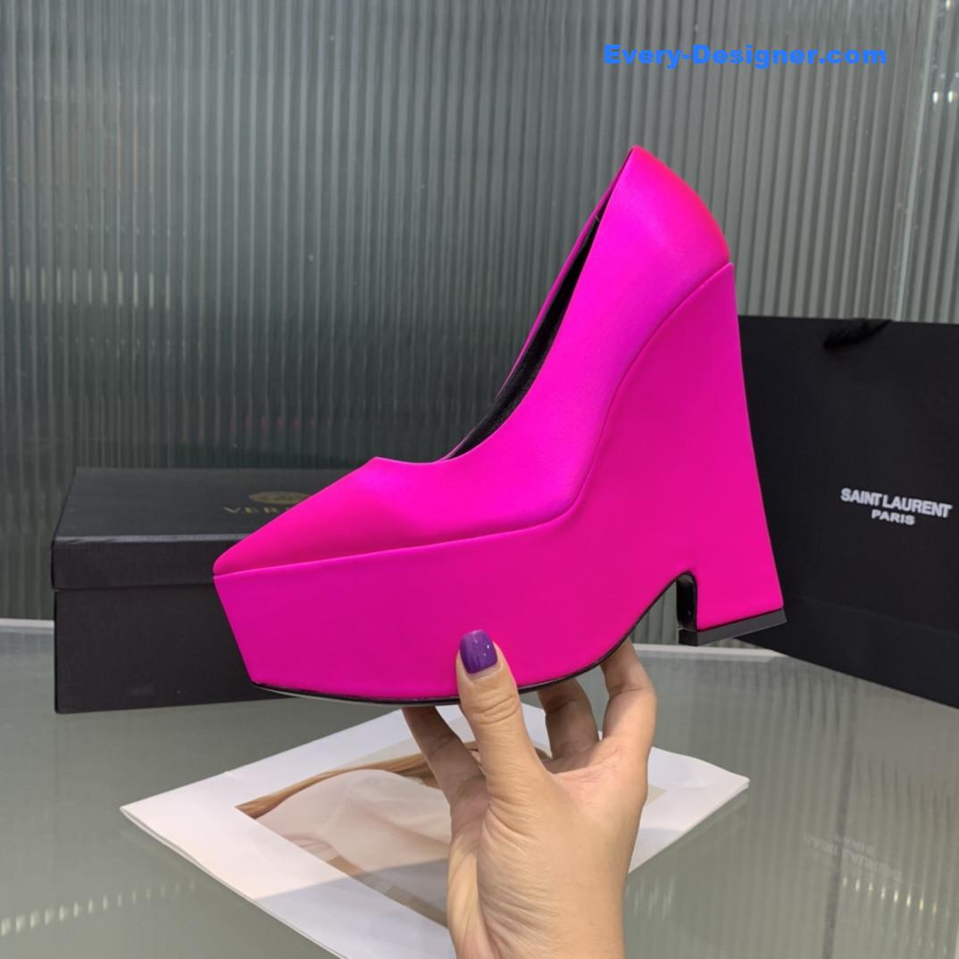 Versace wedge high heel shoes