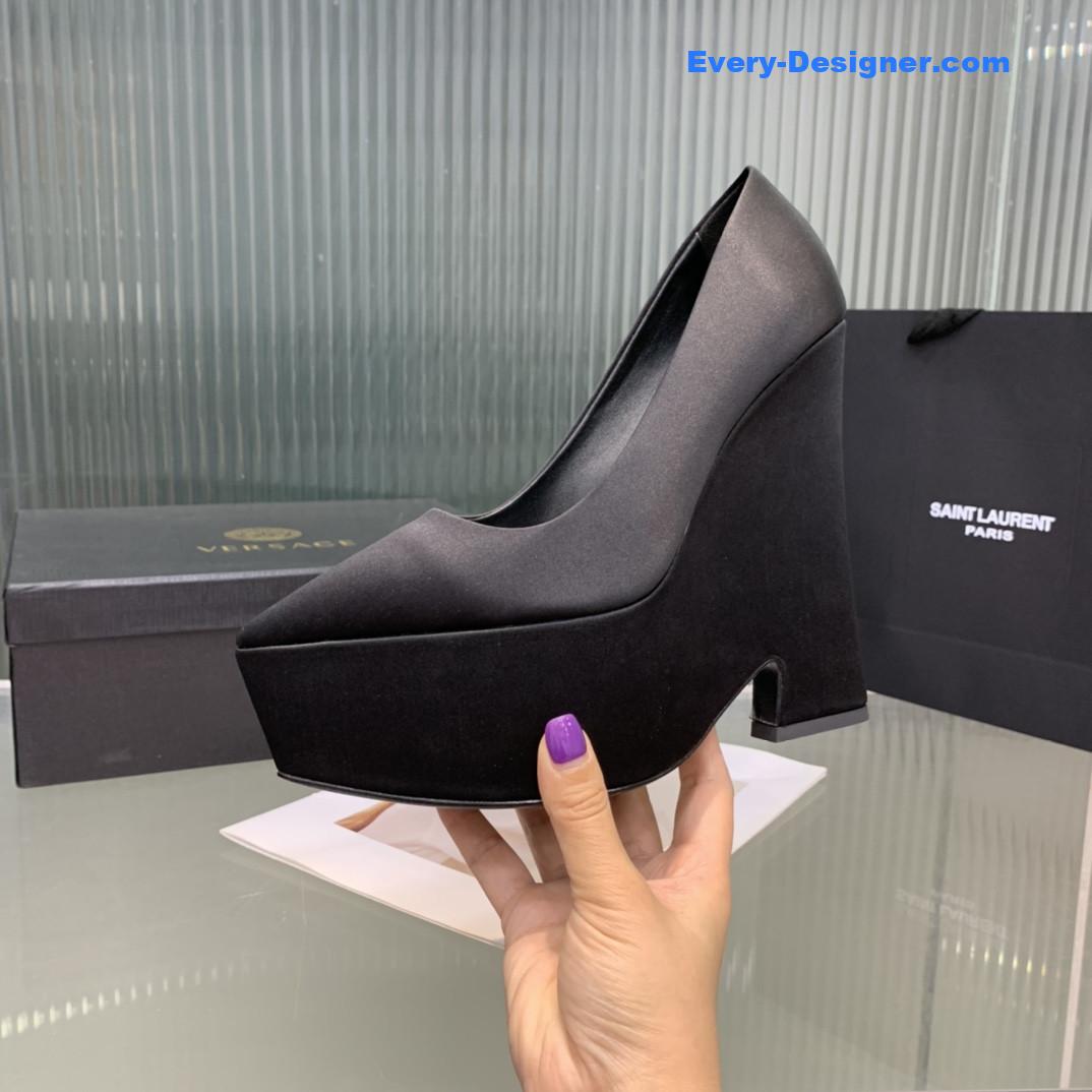 Versace wedge high heel shoes