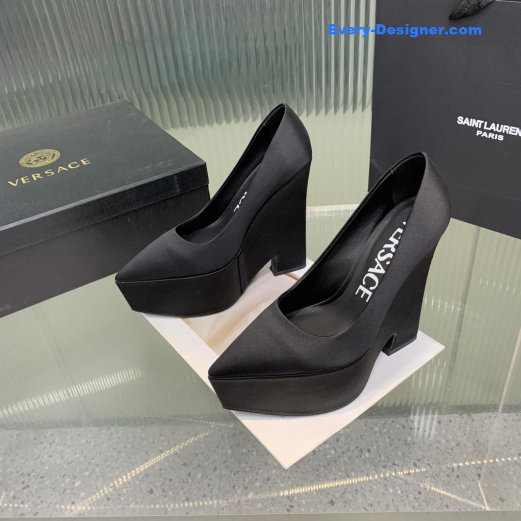 Versace wedge high heel shoes