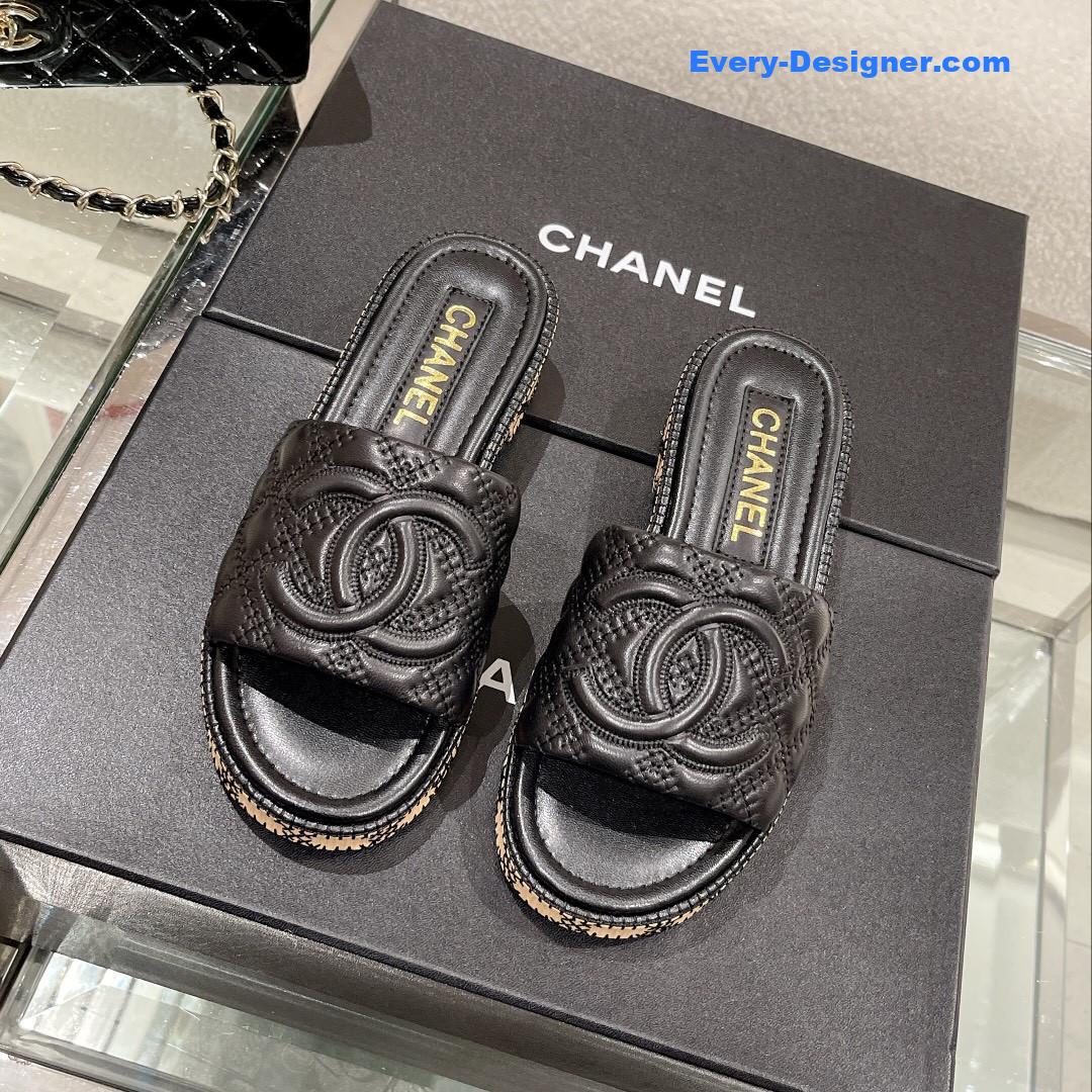 CC new wooden heel slippers