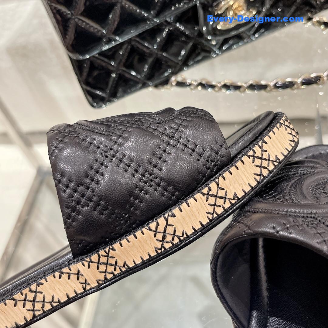 CC new wooden heel slippers