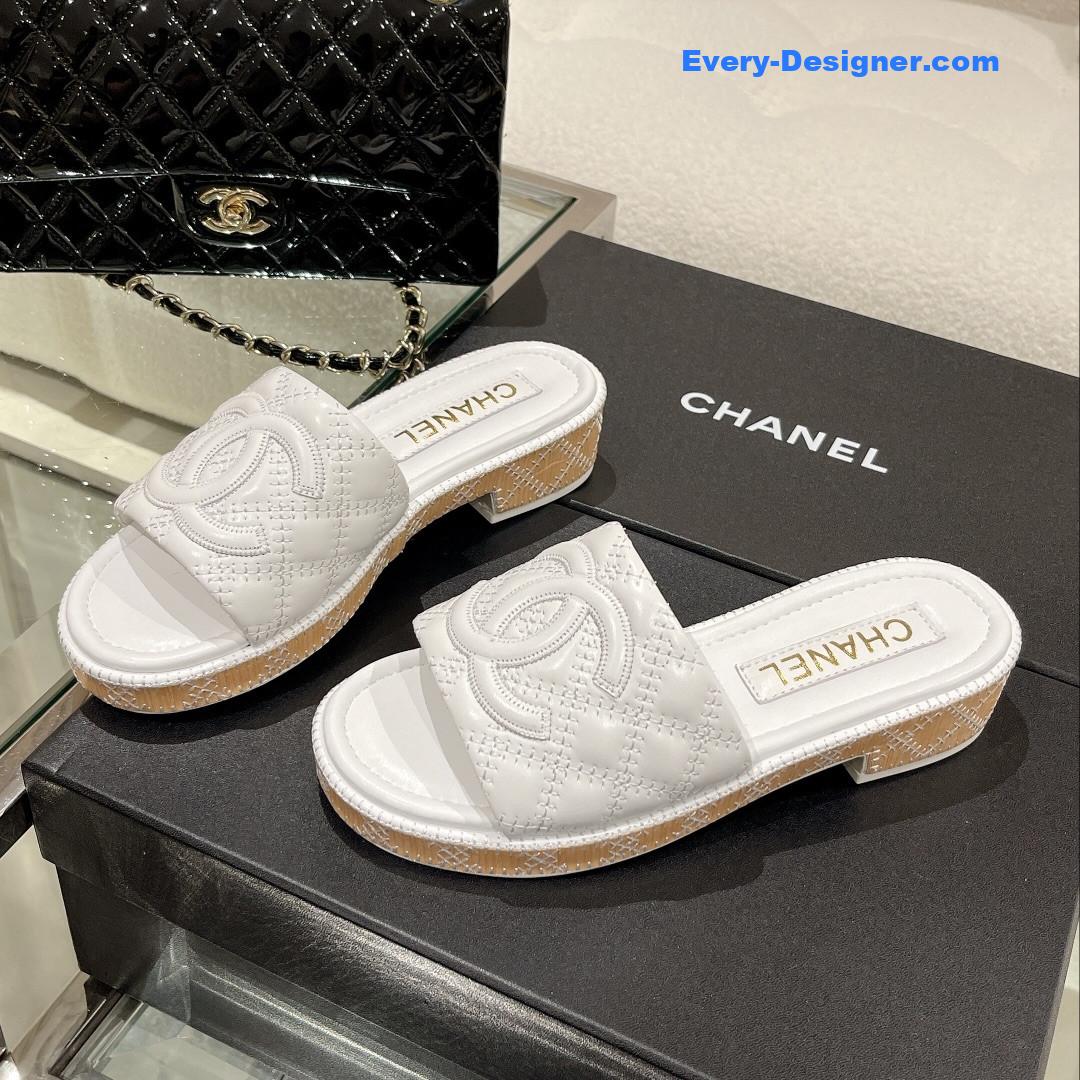 CC new wooden heel slippers