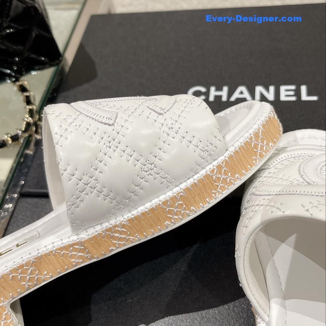 CC new wooden heel slippers