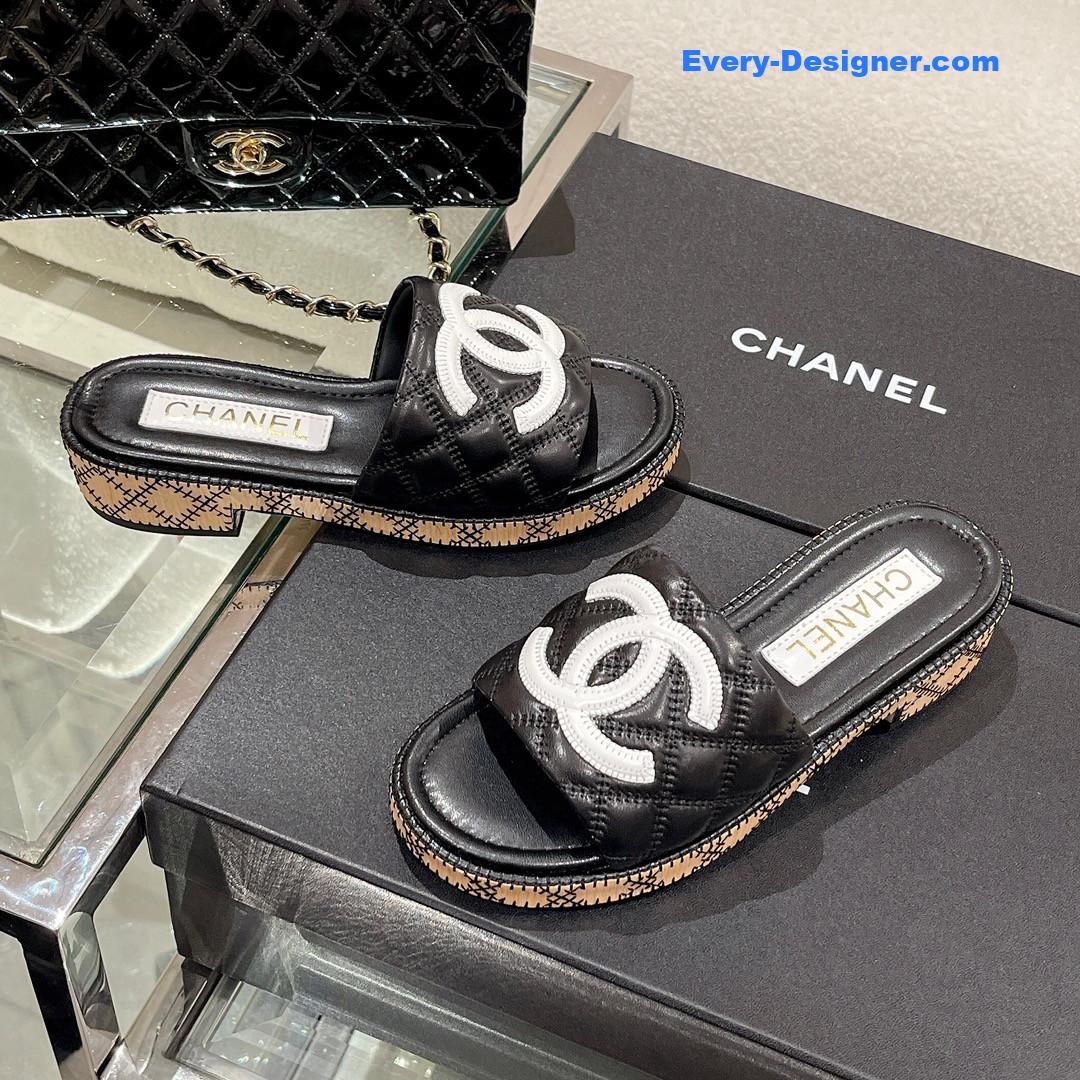 CC new wooden heel slippers