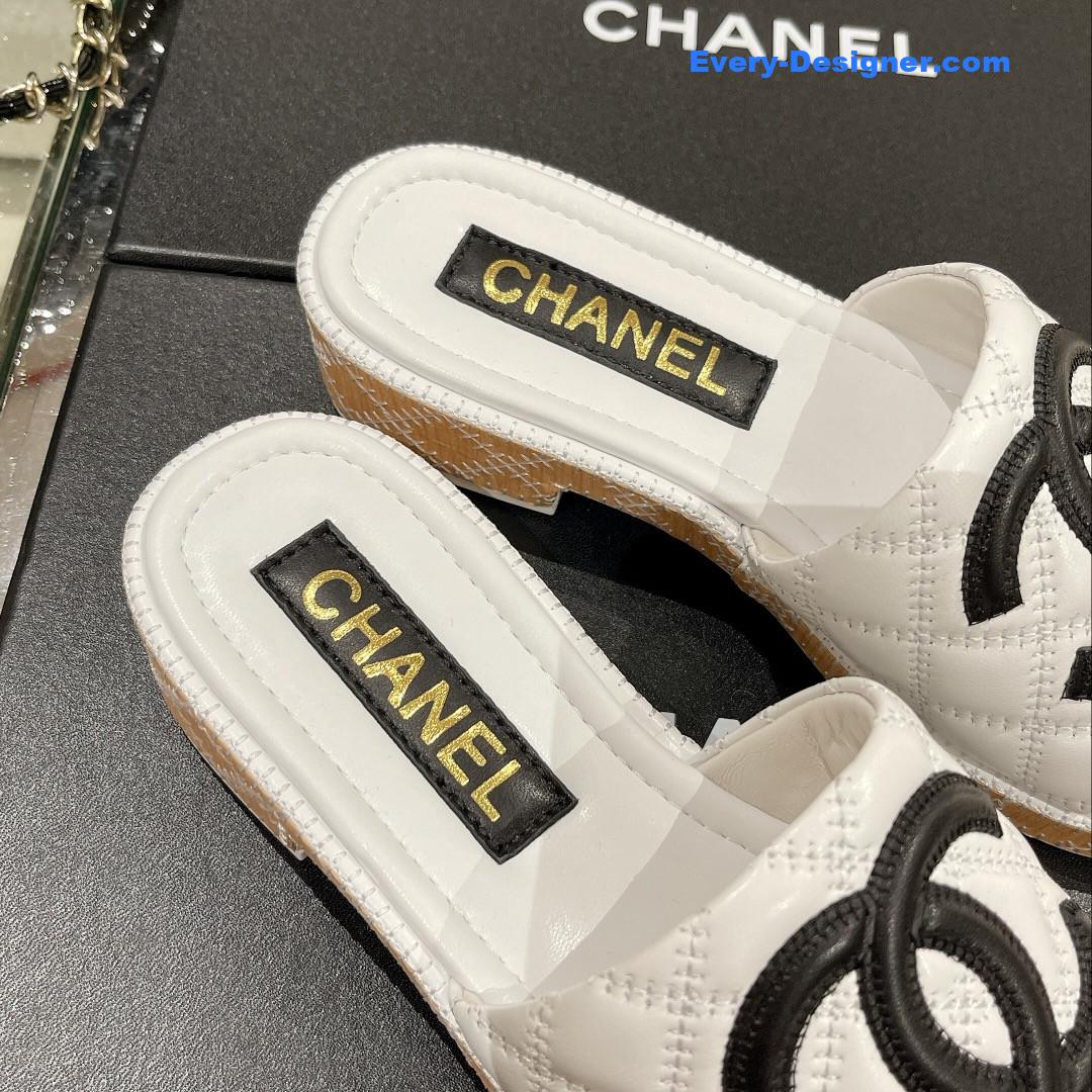 CC new wooden heel slippers