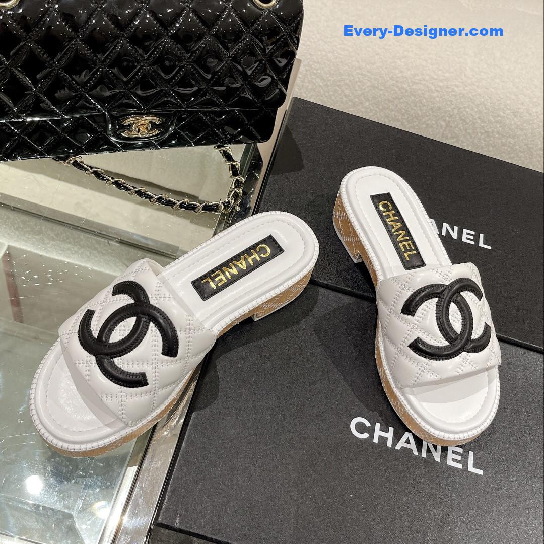 CC new wooden heel slippers