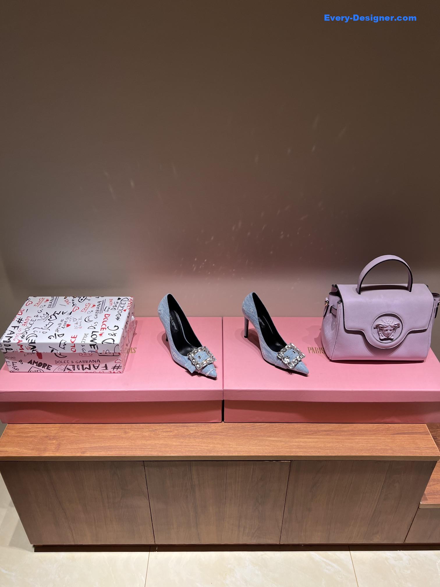 Dolce & Gabbana d&g vintage washed denim high-heeled sandals