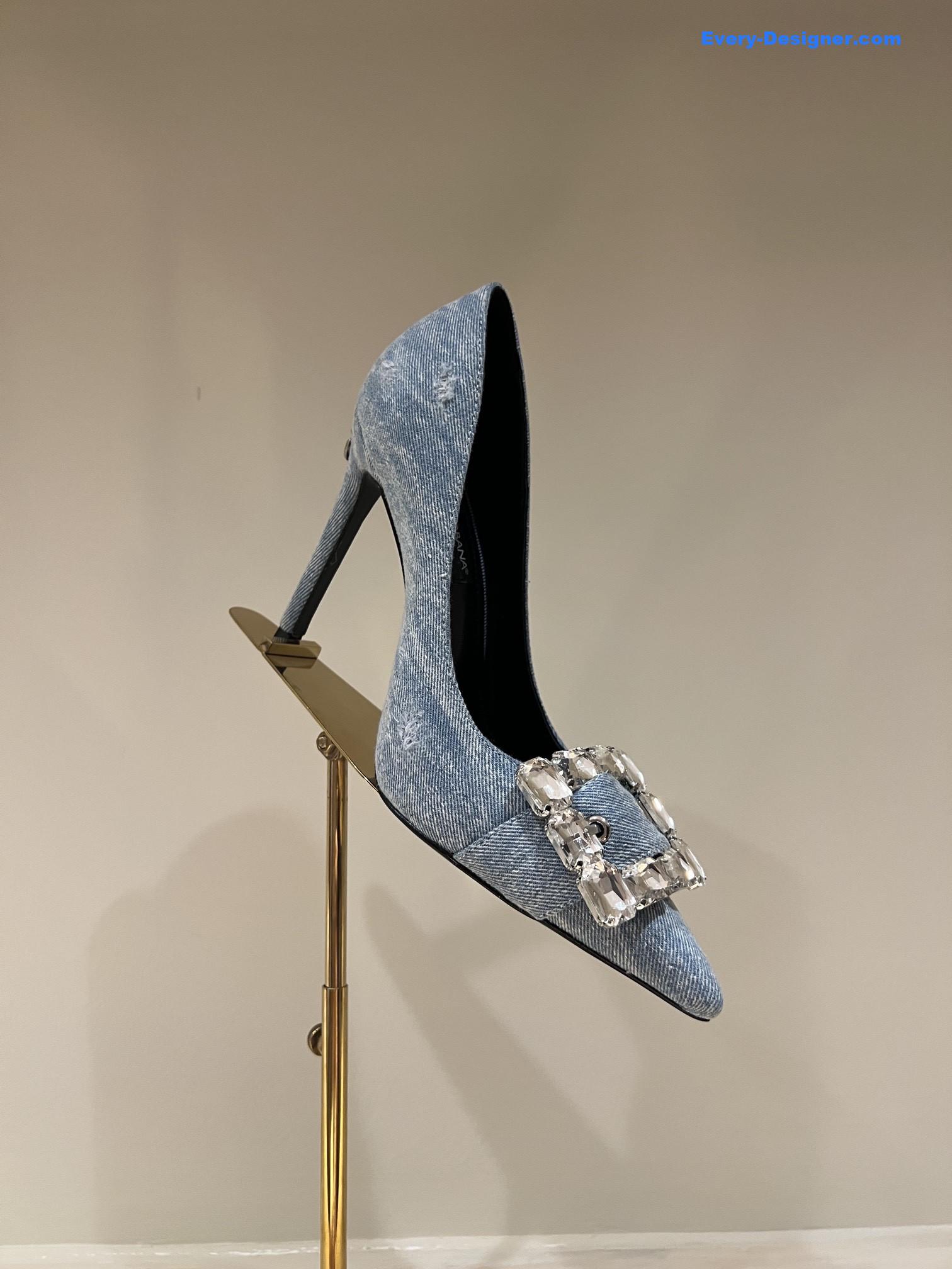 Dolce & Gabbana d&g vintage washed denim high-heeled sandals