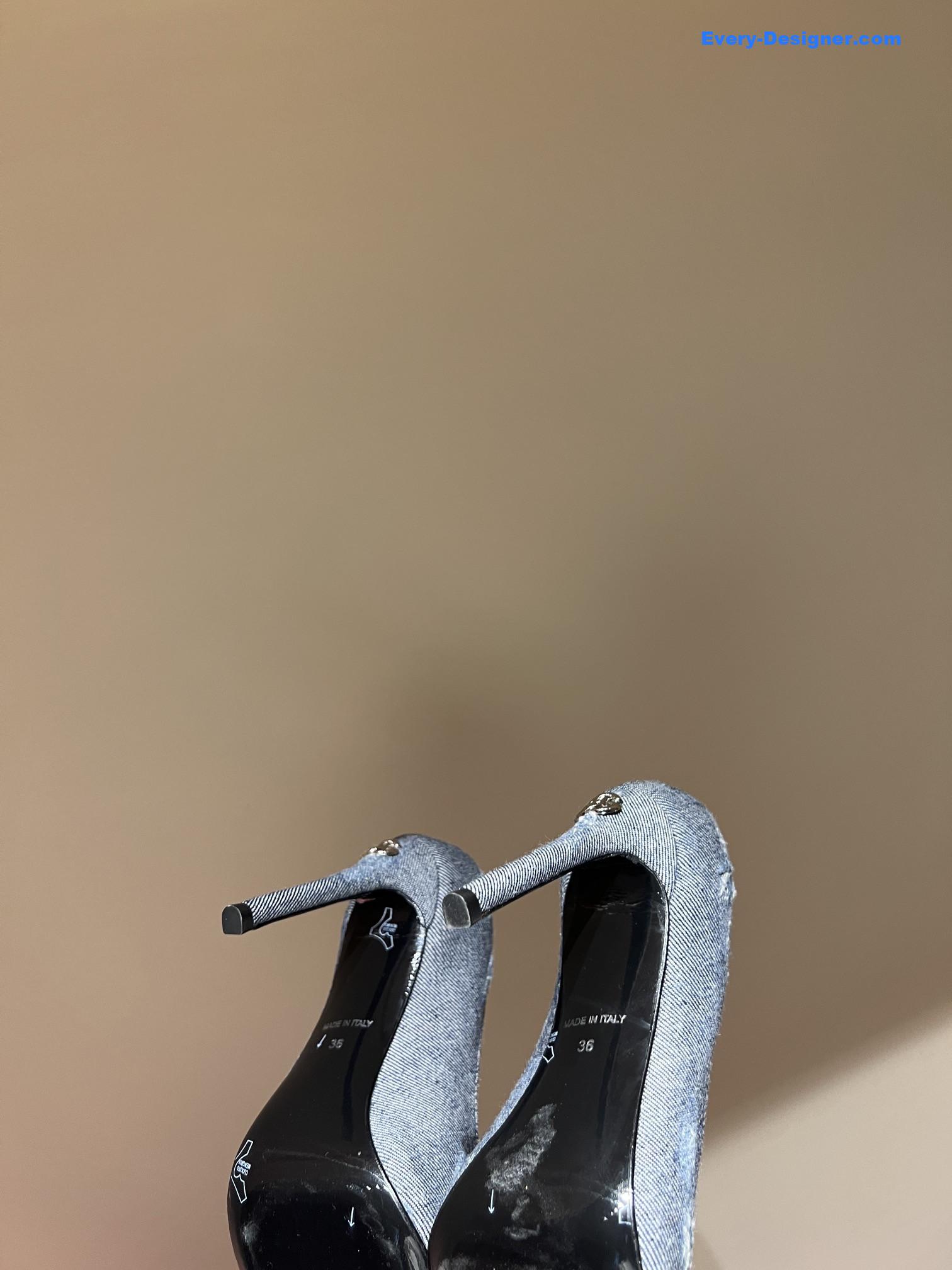 Dolce & Gabbana d&g vintage washed denim high-heeled sandals