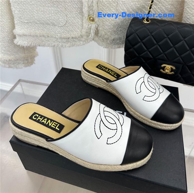 CC logo platform fisherman slippers