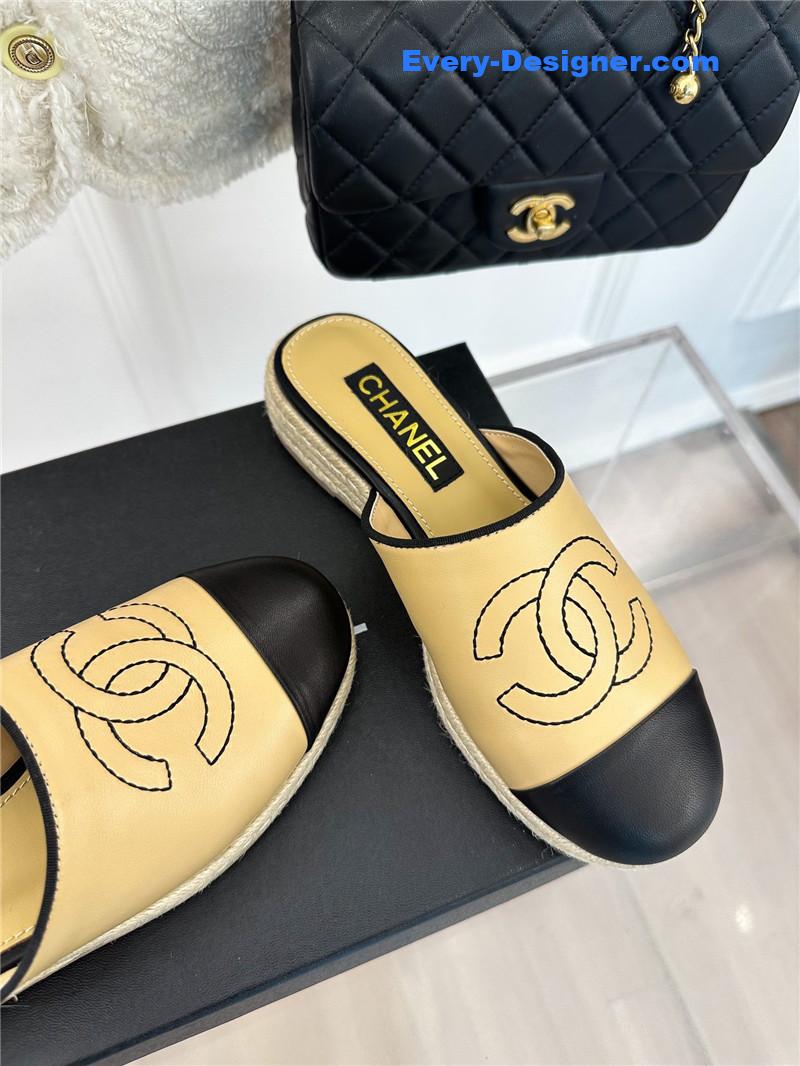CC logo platform fisherman slippers