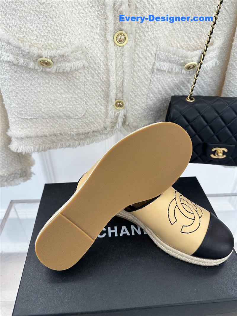 CC logo platform fisherman slippers