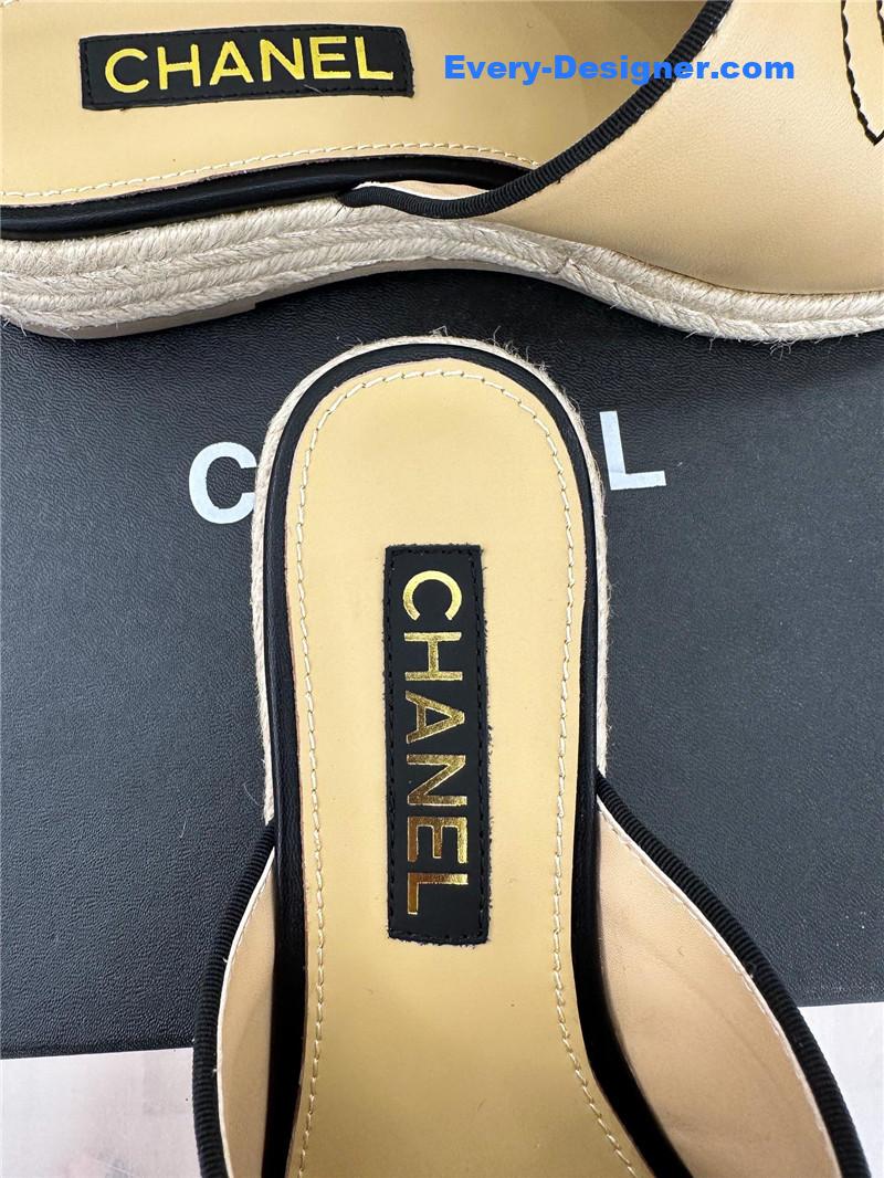 CC logo platform fisherman slippers