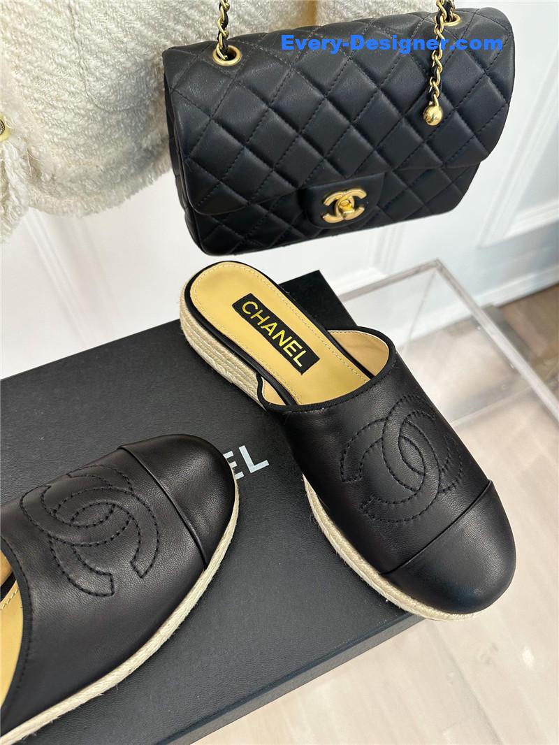 CC logo platform fisherman slippers
