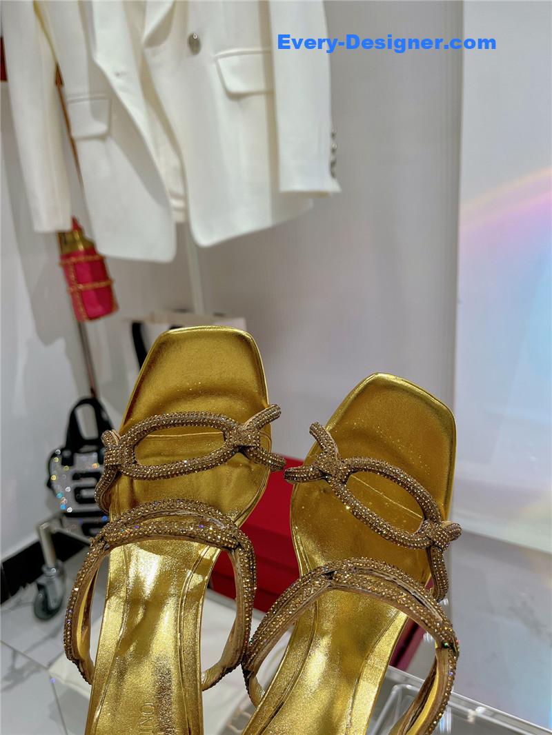 Va1e*ntin0 rhinestone transparent heel sandals
