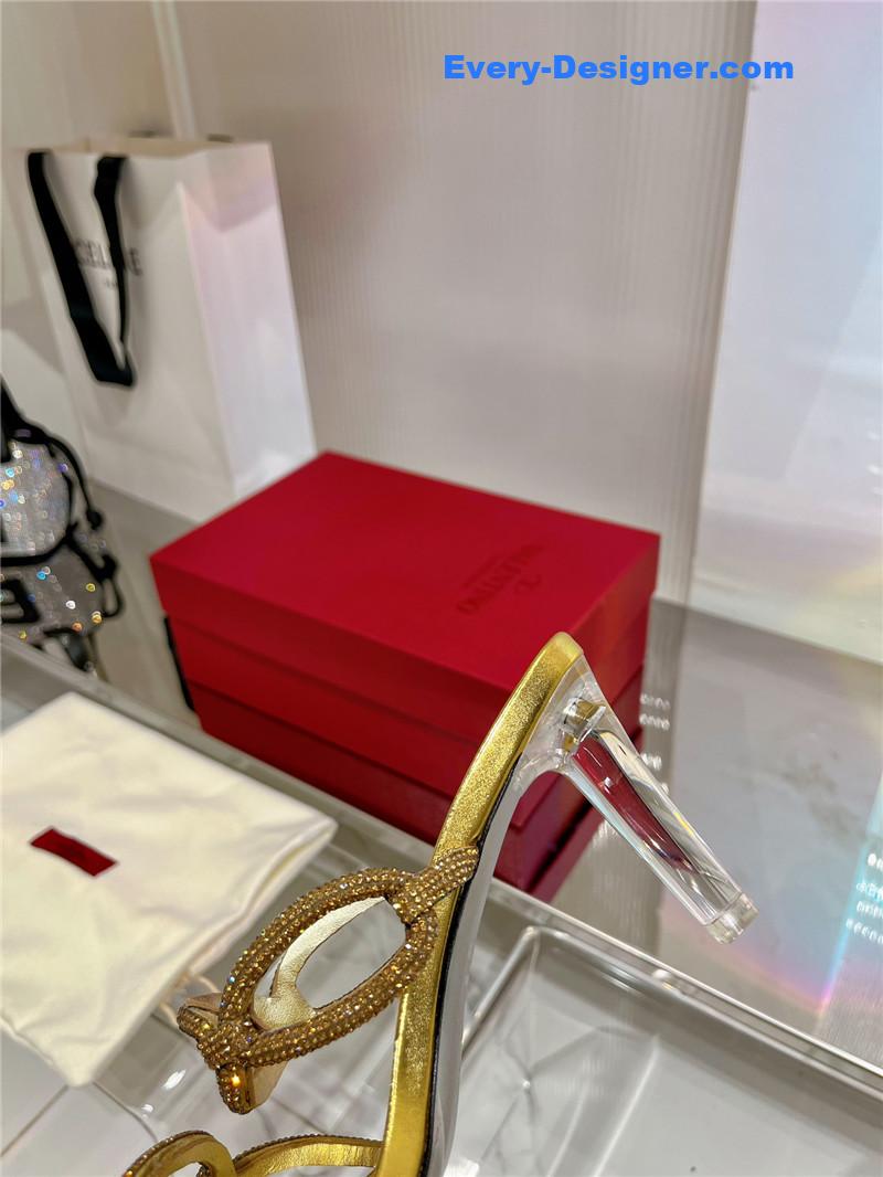 Va1e*ntin0 rhinestone transparent heel sandals