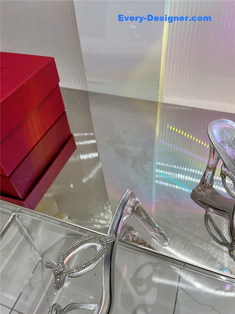 Va1e*ntin0 rhinestone transparent heel sandals