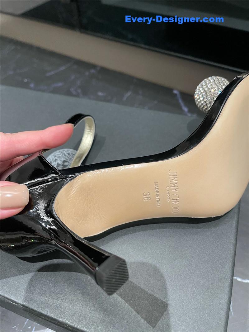 J1m*y Ch00 new rhinestone ball sandals