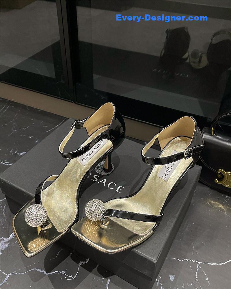 J1m*y Ch00 new rhinestone ball sandals